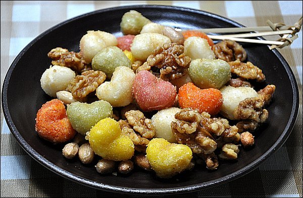 맛있는 방학간식, 하트오색떡 건과류범벅
