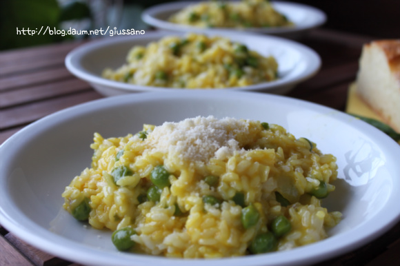 봄의 영양을 부드럽게 즐기는~완두콩 리조토(risotto)