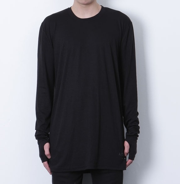 mens thumb hole cuffs long sleeve t shirt basic tee