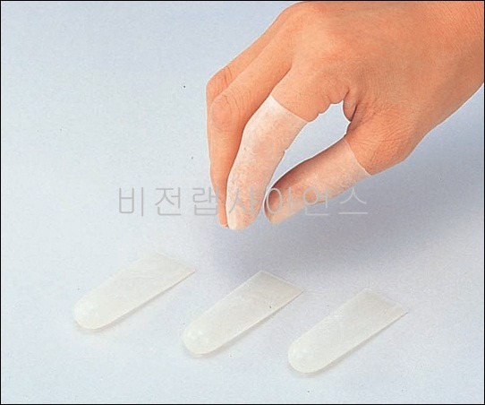 손가락골무(파우더미소량타입)(두께 0.1㎜) ,FINGER COTS LATEX POWDERED