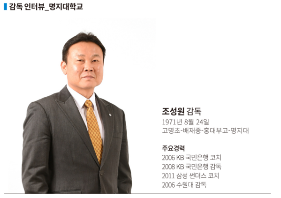 명지대학교 농구부의 자랑 우동현
