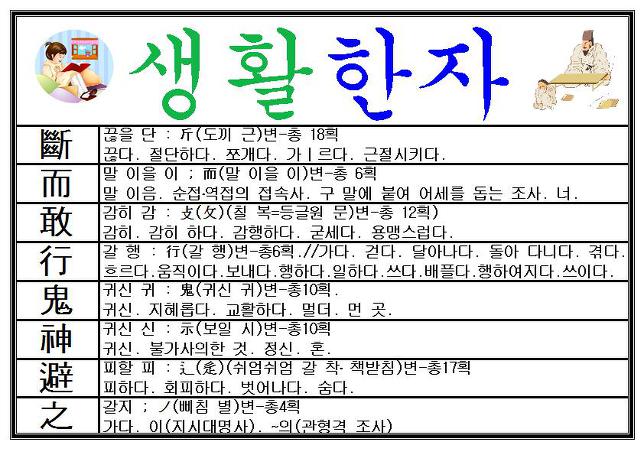 斷而敢行(단이감행)이면 鬼神避之(귀신피지)