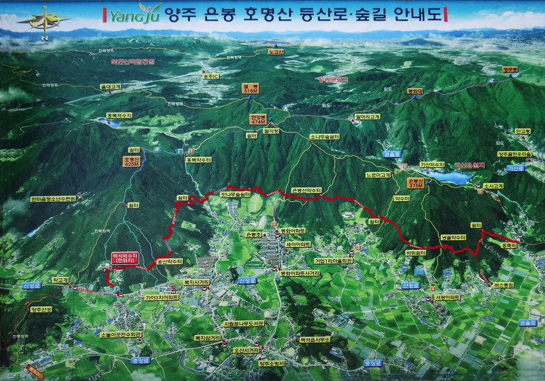 은봉 호명산 안내도 이미지